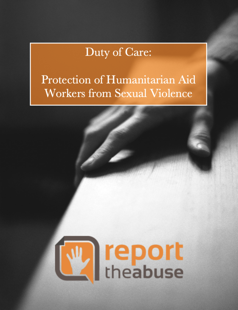 Image for Duty of Care: Protection of Humanitarian Aid Workers from Sexual Violence