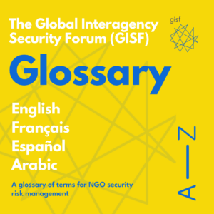 Graphic showing the four languages of the Glossary: English, French, Spanish and Arabic