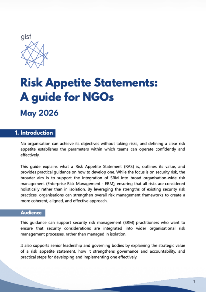 Image for Risk Appetite Statements: A guide for NGOs
